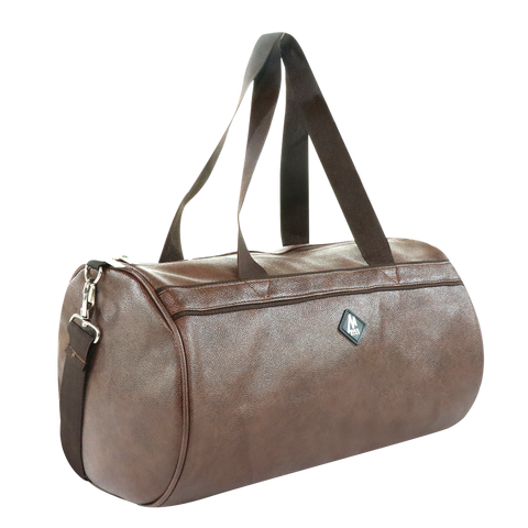 Image of Mike PU Leather Duffle Bag - Brown