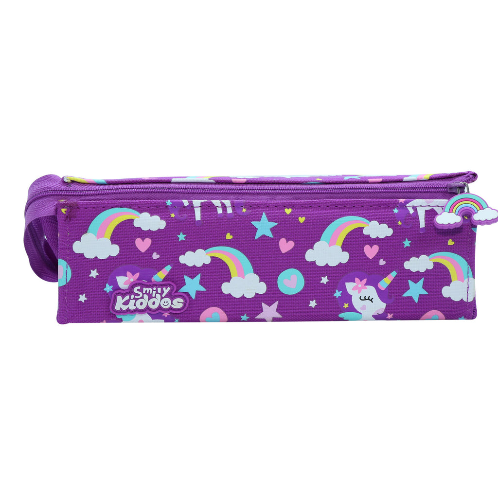 Smily Tray Pencil Case Rainbow Unicorn Theme Purple