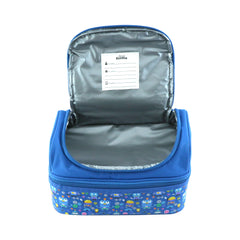 Smily Kiddos Dual Slot Lunch Bag Crazy Robot Theme Blue