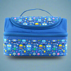 Smily Kiddos Dual Slot Lunch Bag Crazy Robot Theme Blue