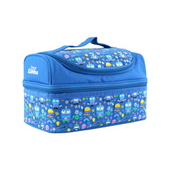 Smily Kiddos Dual Slot Lunch Bag Crazy Robot Theme Blue