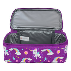 Smily Kiddos Dual Slot Lunch Bag Unicorn Theme Purple