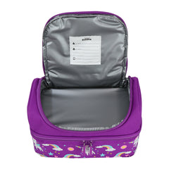 Smily Kiddos Dual Slot Lunch Bag Unicorn Theme Purple