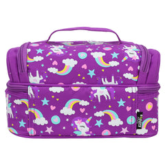 Smily Kiddos Dual Slot Lunch Bag Unicorn Theme Purple