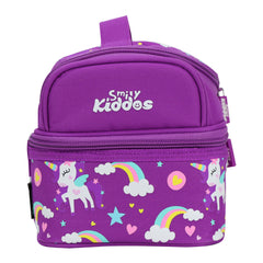 Smily Kiddos Dual Slot Lunch Bag Unicorn Theme Purple