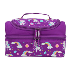 Smily Kiddos Dual Slot Lunch Bag Unicorn Theme Purple