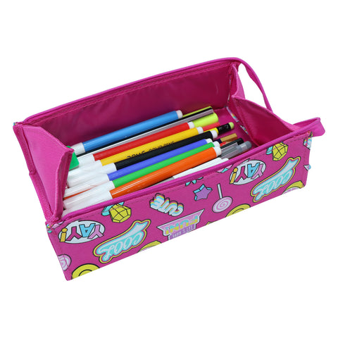 Image of Smily Tray Pencil Case Fun Theme Pink