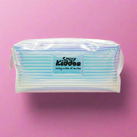 Image of Fancy Transparent Cosmetic Pouch Silver