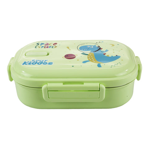 Image of Smily kiddos Stainless Steel Space Dino Theme Lunch Box - Green 3+ years