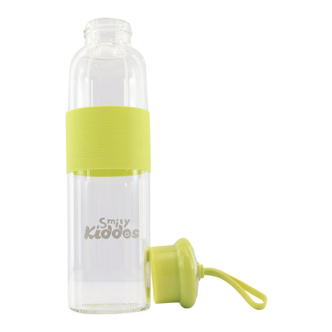 Image of Smily Kiddos Glass bottles with Silicone Grip Green