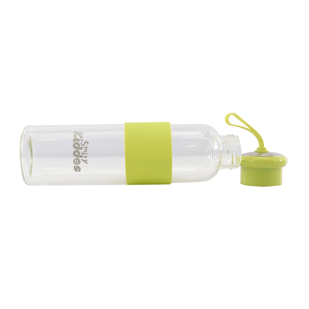 Smily Kiddos Glass bottles with Silicone Grip Green
