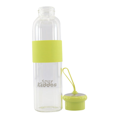 Image of Smily Kiddos Glass bottles with Silicone Grip Green