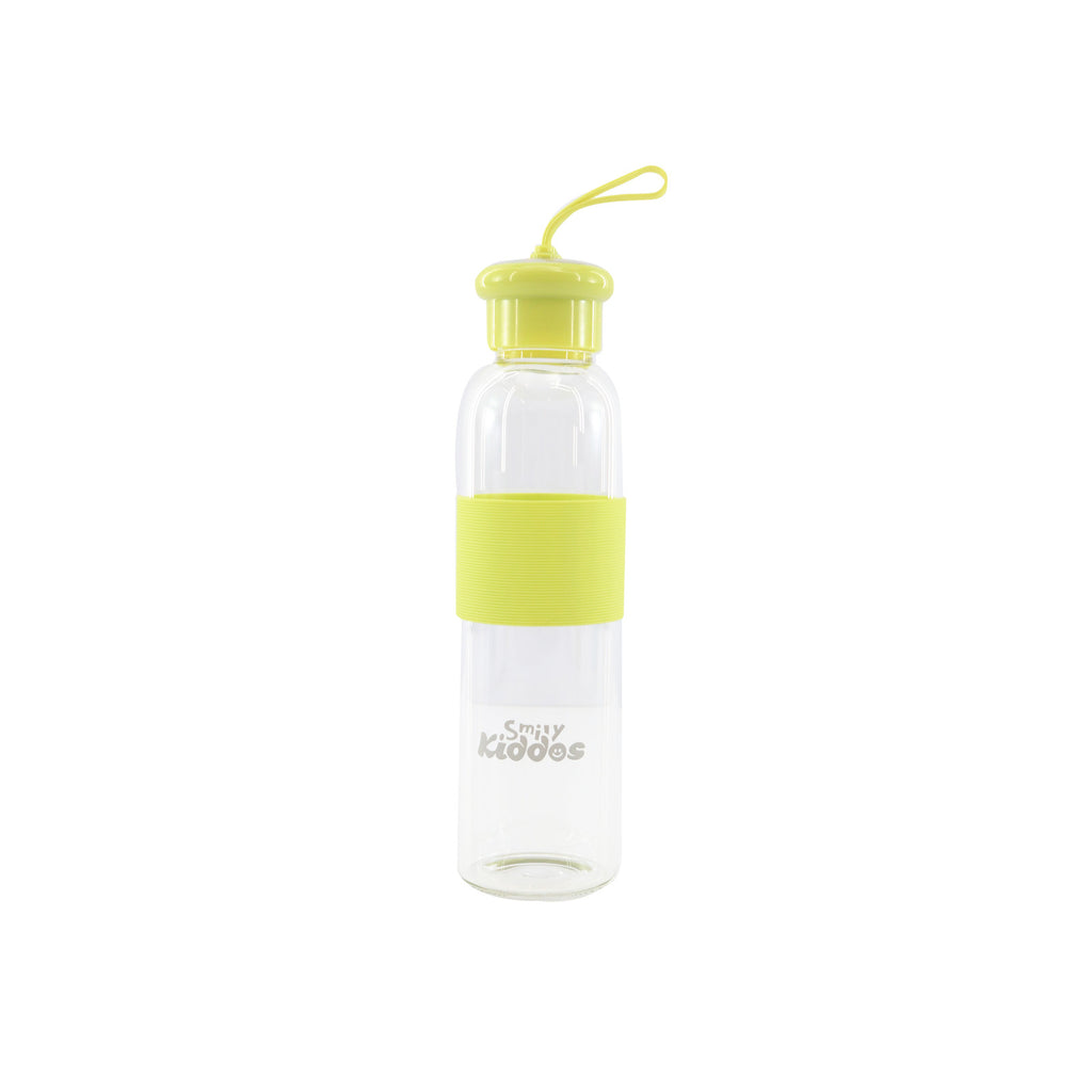 Smily Kiddos Glass bottles with Silicone Grip Green