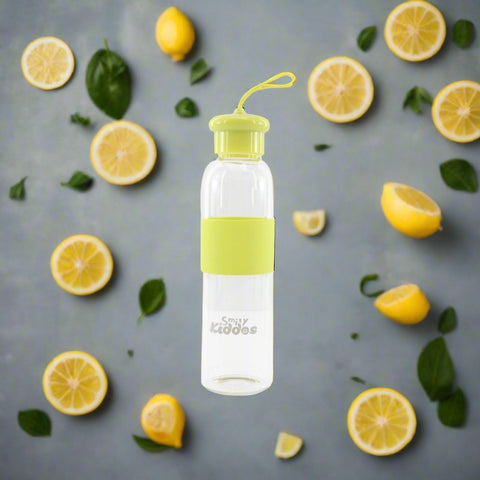 Image of Smily Kiddos Glass bottles with Silicone Grip Green