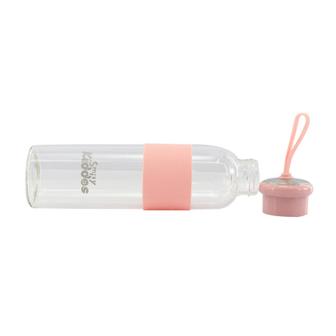 Image of Smily Kiddos Glass bottles with Silicone Grip Pink