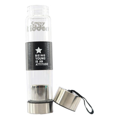 Smily Kiddos Glass bottles with Removable Stainless Steel Infuser Black