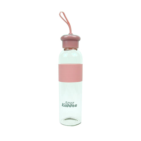 Image of Smily Kiddos Glass bottles with Silicone Grip Pink