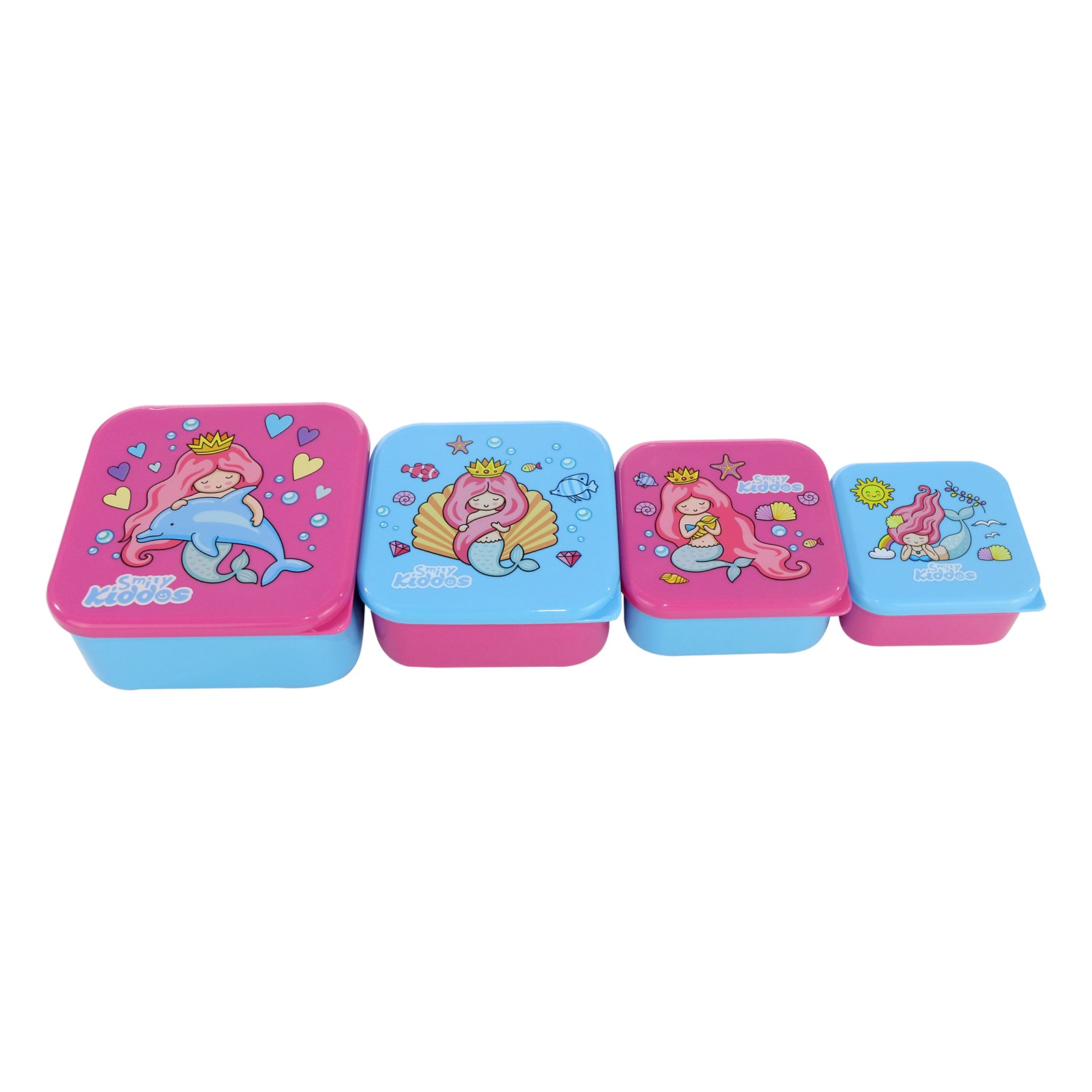 Smily Kiddos 4 in 1 container-Mermaid Theme Container Set Lunch Box