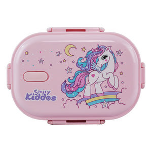 Smily kiddos Stainless Steel Unicorn Theme Lunch Box - Purple 3+ years