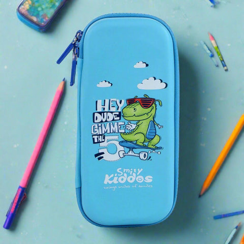 Image of Smily Kiddos Small Pencil case - dino light blue