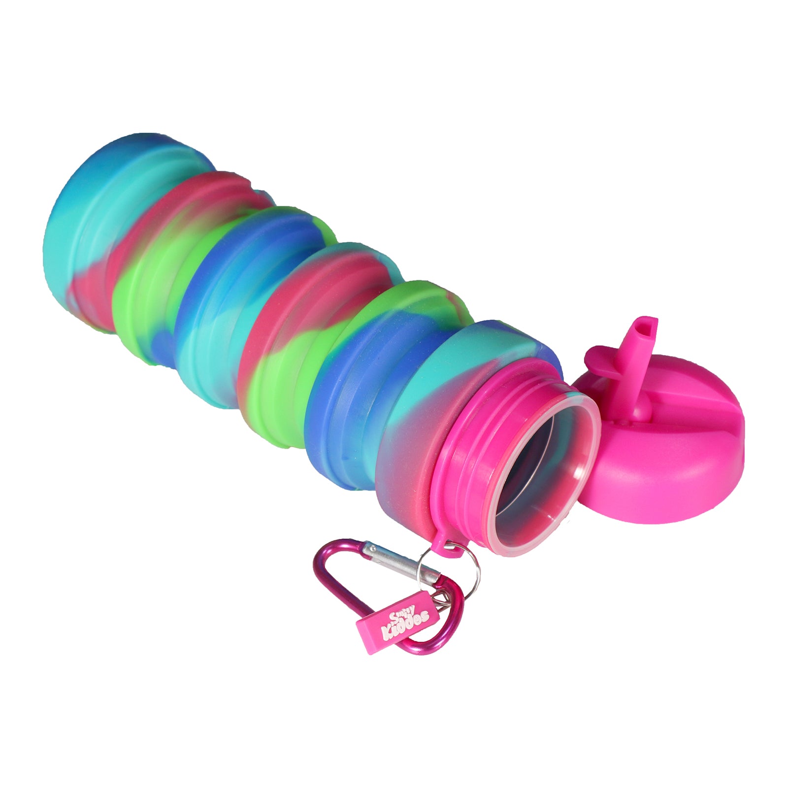 Smily Kiddos Silicone Expandable & Foldable Water Bottle Pink & Purple