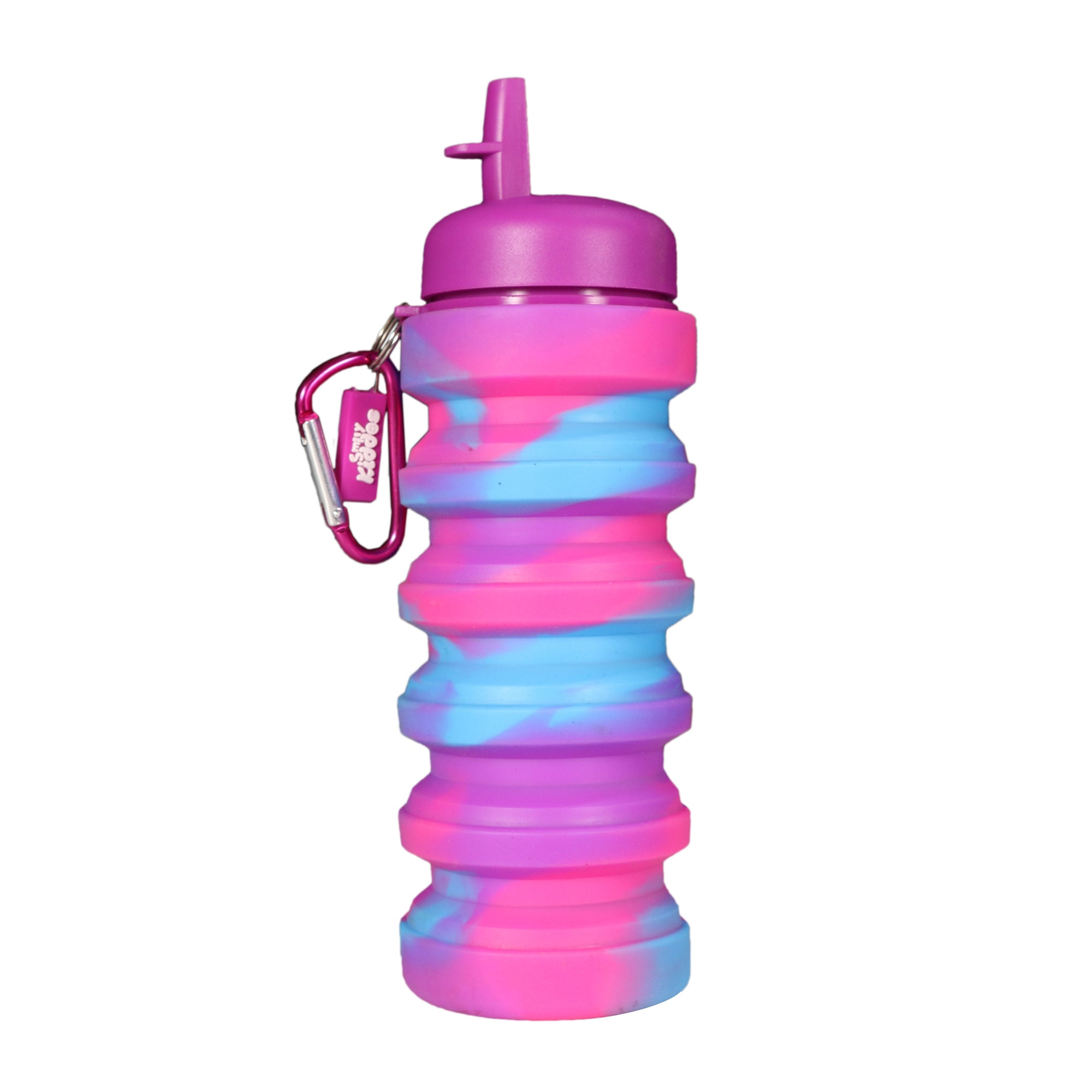 Smily Kiddos Silicone Expandable & Foldable Water Bottle Purple & Pink