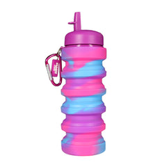 Smily Kiddos Silicone Expandable & Foldable Water Bottle Purple & Pink