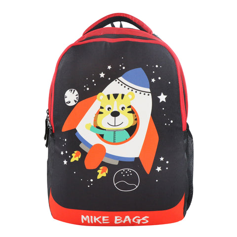 Image of Mike pre school Backpack  Space Tiger-Black and Red"
