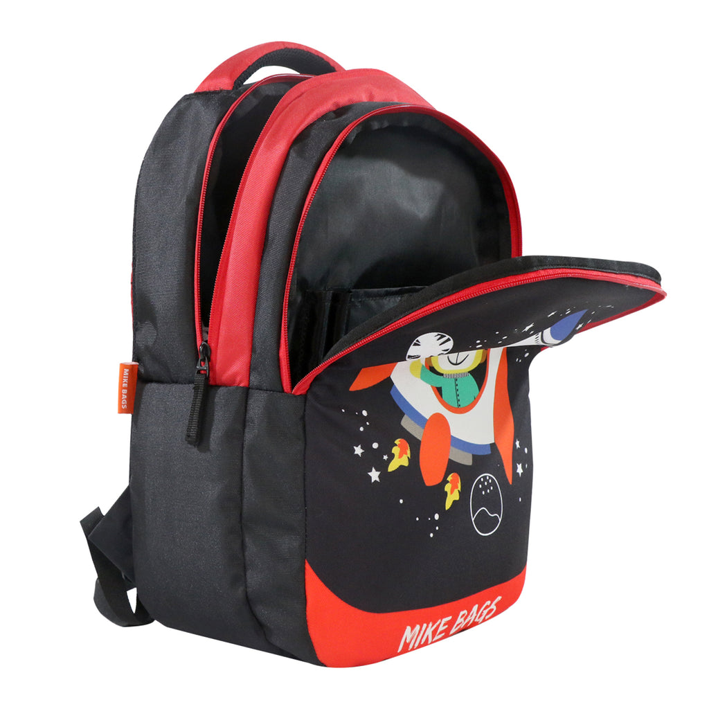 Mike pre school Backpack  Space Tiger-Black and Red"