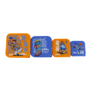 Smily Kiddos 4 in 1 container-Robot Theme Container Set Lunch Box
