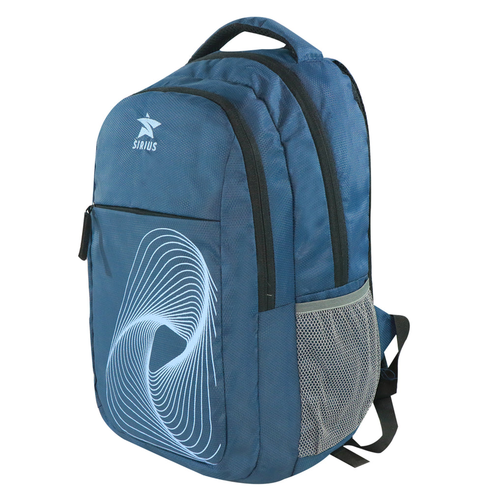 SIRIUS Laptop  LTP 06 Backpack Spiral print  BLUE  & Black