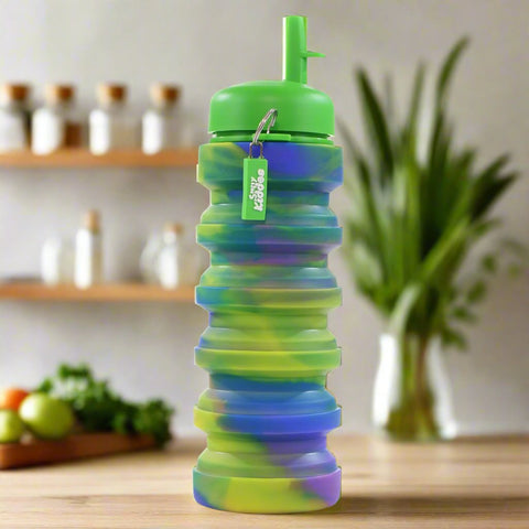 Image of Smily Kiddos Silicone Expandable Bottle - Lemon Green