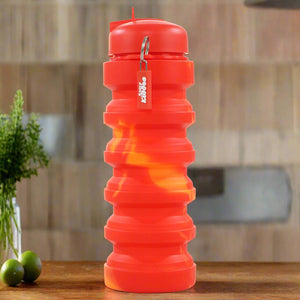 Silicone Expandable & Foldable Water Bottle- Red