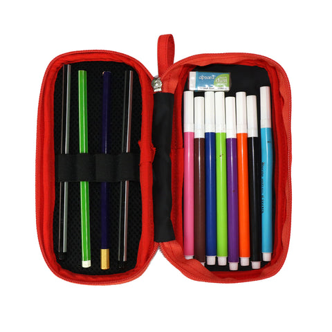Image of Smily Kiddos Zipper Pencil Pouch Kitty - Red
