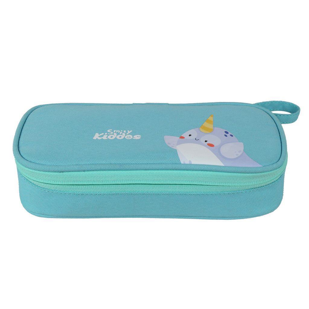 Smily Kiddos Zipper Pencil Pouch Narwhale Light Blue