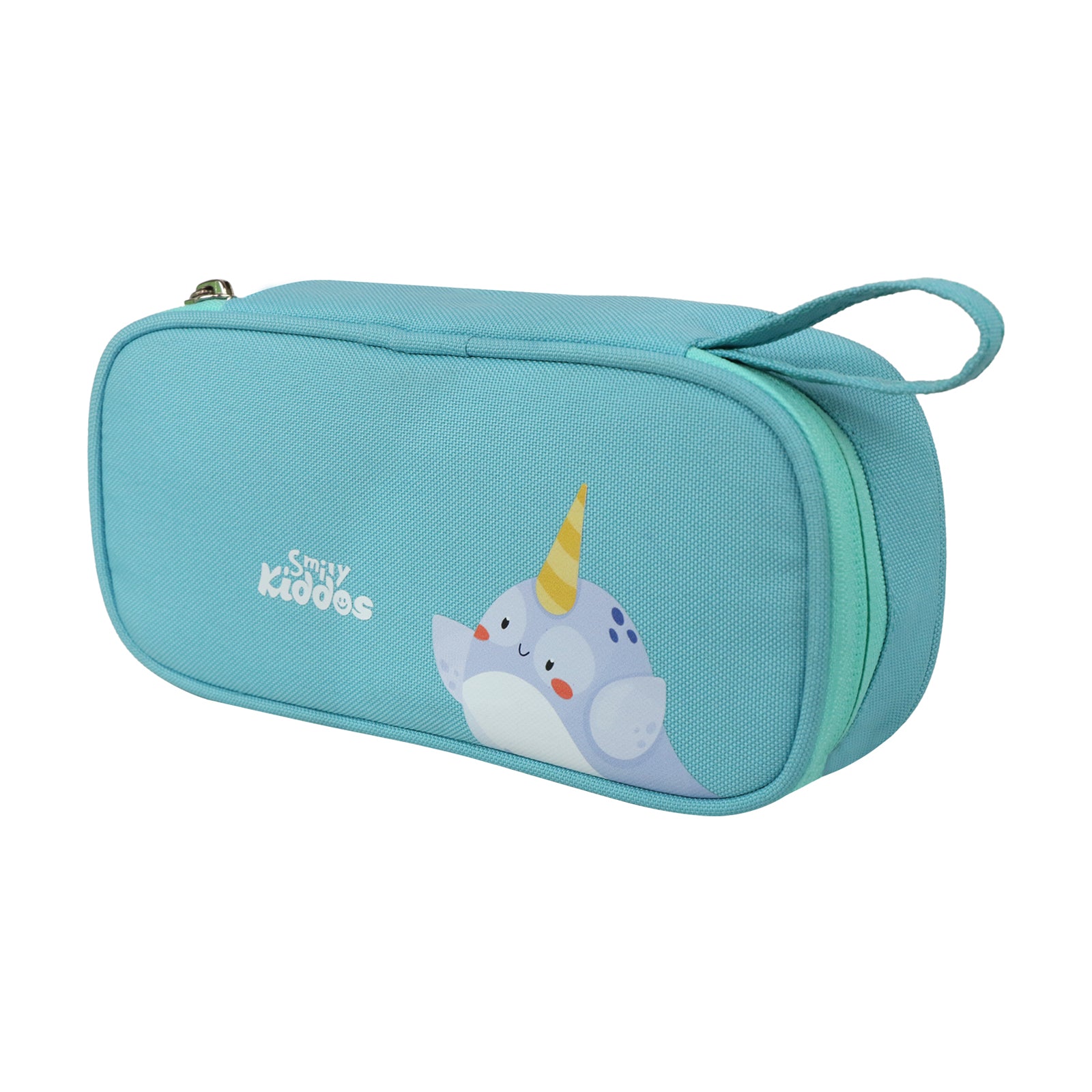 Smily Kiddos Zipper Pencil Pouch Narwhale Light Blue