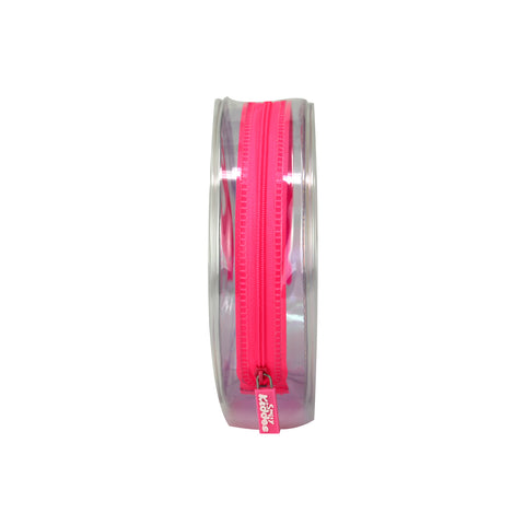 Image of Smily Circle Transparent Pencil Pouch Pink