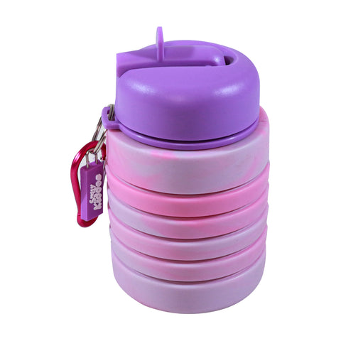 Image of Smily kiddos silicone Purple and Pink Water Bottle