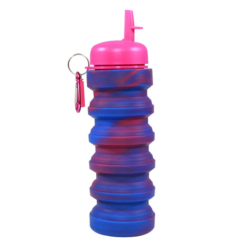 Image of Smily kiddos silicone Pink and Blue Water Bottle