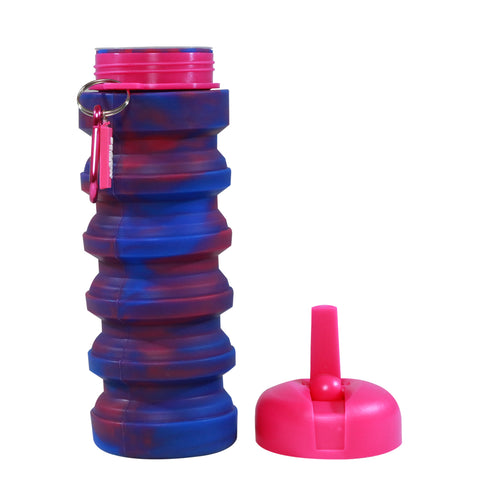 Image of Smily kiddos silicone Pink and Blue Water Bottle