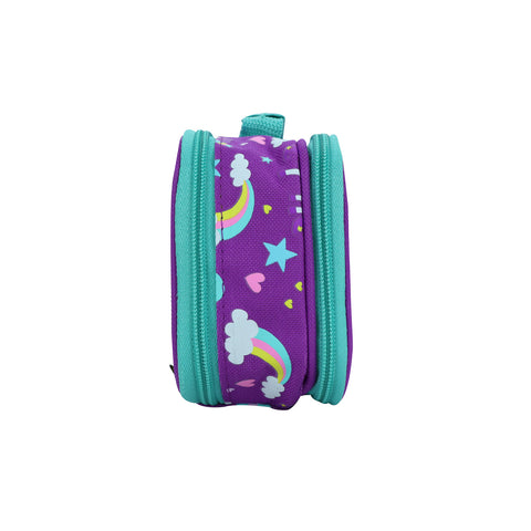 Image of Smily Multipurpose Pencil Case Rainbow Unicorn Theme Purple