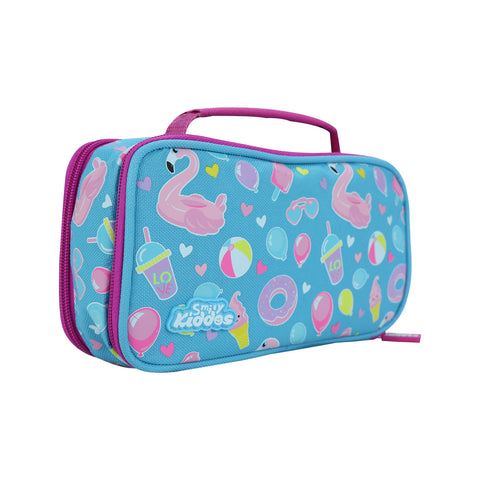 Image of Smily Multipurpose Pencil Case Swan Theme Light Blue