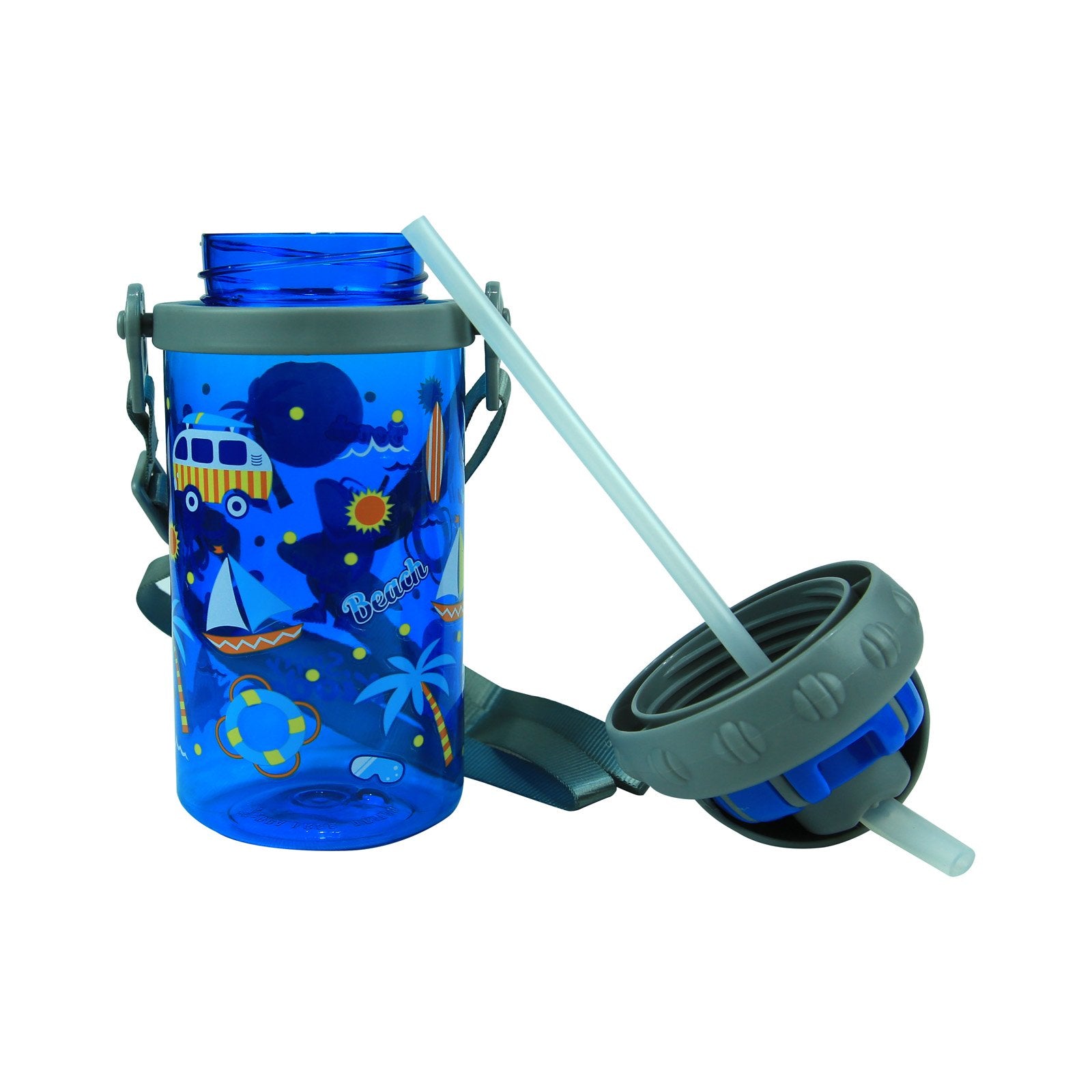 Smily Sipper Water Bottle Blue