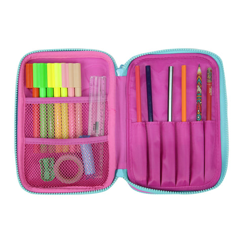 Image of Smily Double Compartment Pencil Case Pink