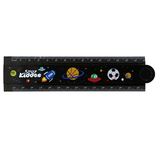 Smily Kiddos Fold Up Ruler Black
