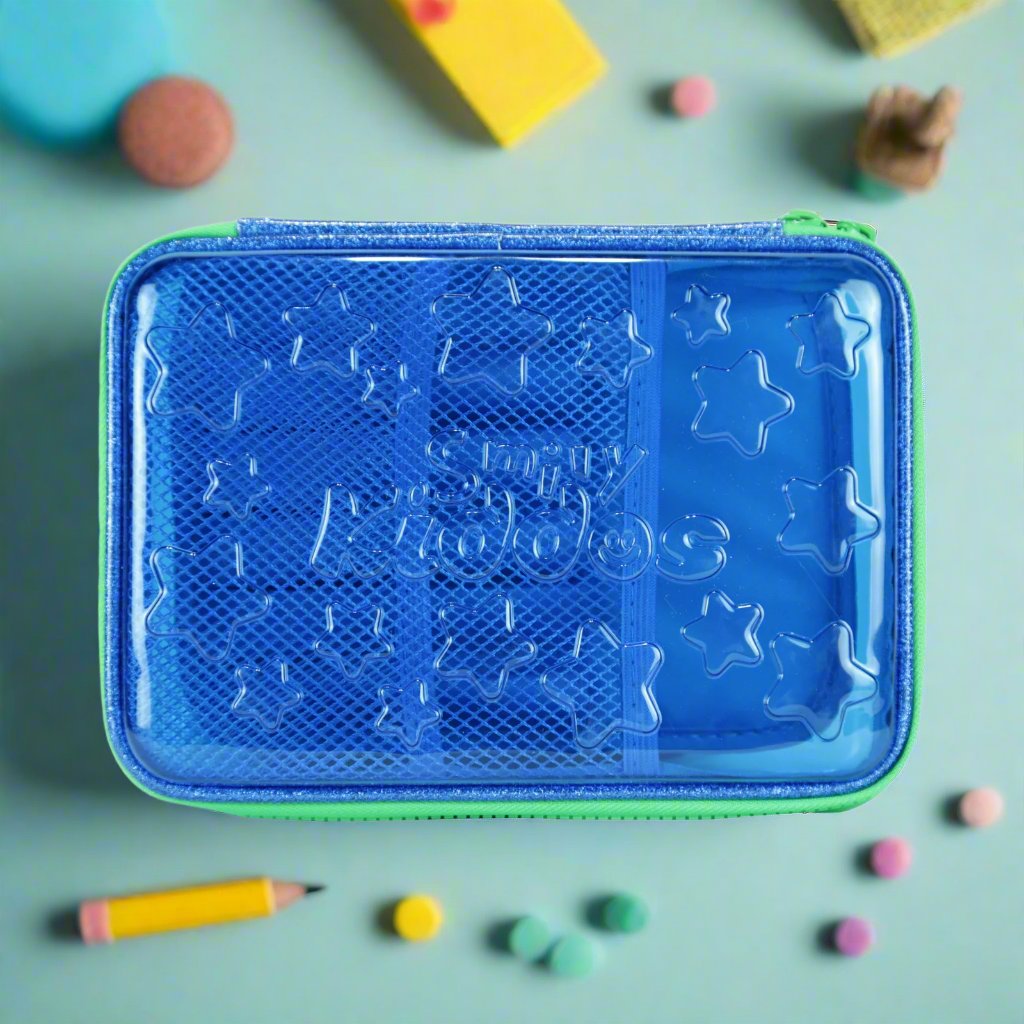 Smily Pvc Pencil Case Blue