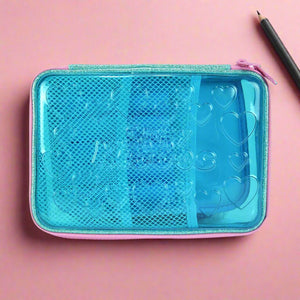 Smily Pvc Pencil Case Light Blue