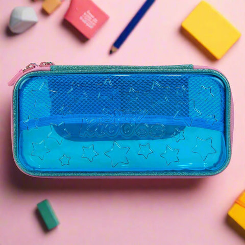 Image of Smily PVC Small Pencil Case Light Blue