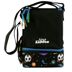 Smily Kiddos Strap lunch bag for kids school - Black