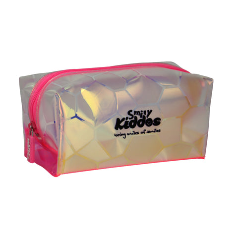 Image of Smily Transparent Cosmetic Pouch Pink